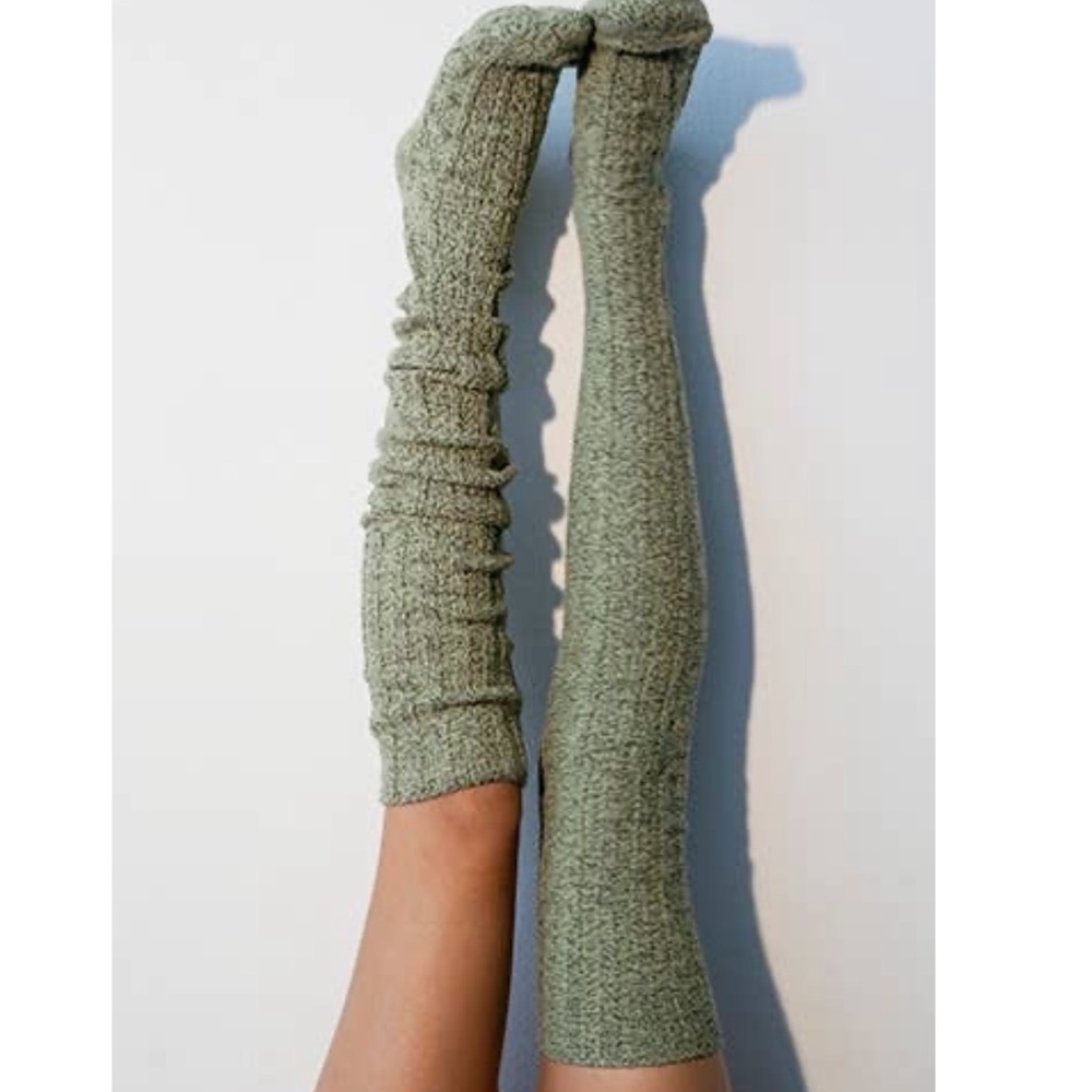 LAST PAIR* Blue colorblock Anthropologie Cable Knit Thigh Highs - Picture 14 of 16
